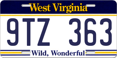 WV license plate 9TZ363