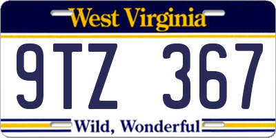 WV license plate 9TZ367