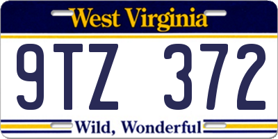 WV license plate 9TZ372