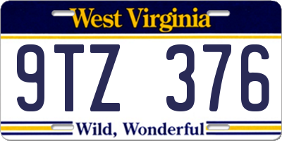 WV license plate 9TZ376