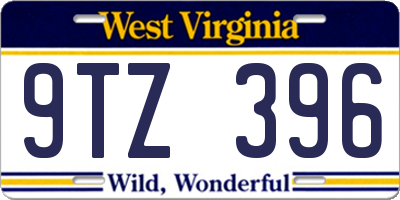 WV license plate 9TZ396