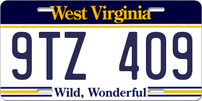 WV license plate 9TZ409