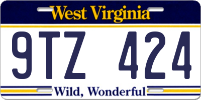 WV license plate 9TZ424
