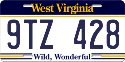 WV license plate 9TZ428