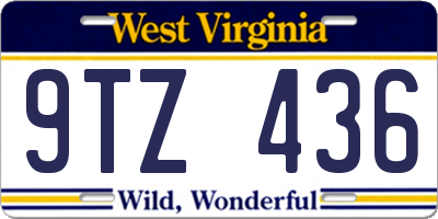 WV license plate 9TZ436