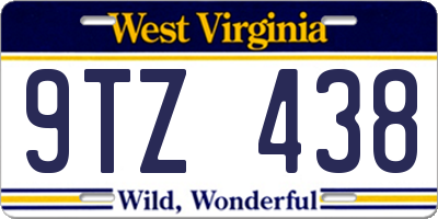 WV license plate 9TZ438