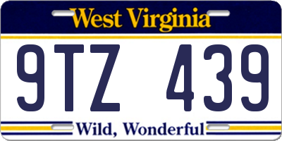 WV license plate 9TZ439