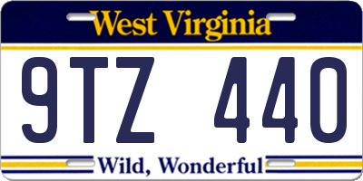 WV license plate 9TZ440