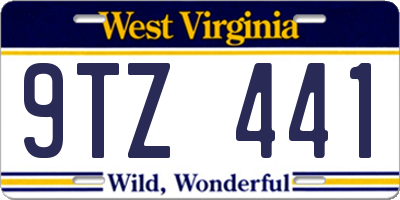 WV license plate 9TZ441