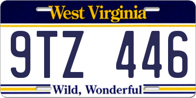 WV license plate 9TZ446
