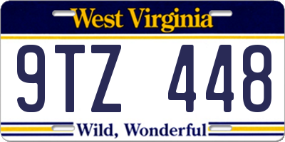 WV license plate 9TZ448