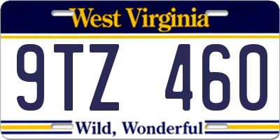 WV license plate 9TZ460
