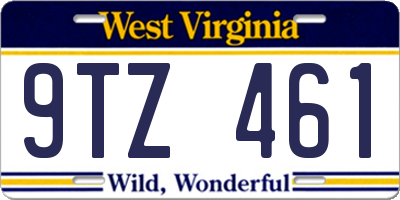 WV license plate 9TZ461
