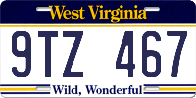 WV license plate 9TZ467