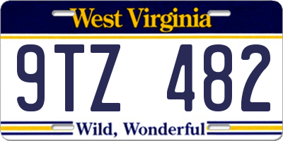 WV license plate 9TZ482