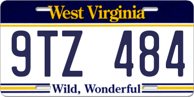 WV license plate 9TZ484