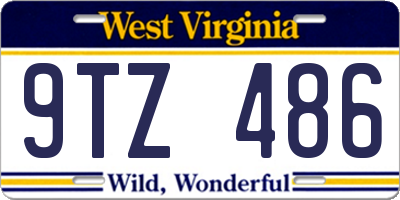 WV license plate 9TZ486