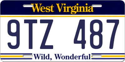 WV license plate 9TZ487