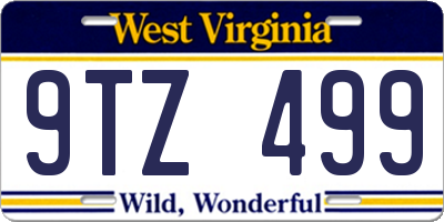WV license plate 9TZ499