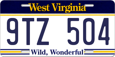 WV license plate 9TZ504