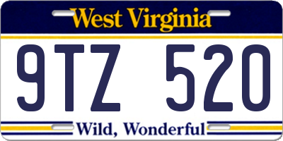 WV license plate 9TZ520