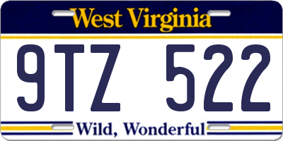 WV license plate 9TZ522