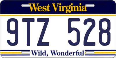 WV license plate 9TZ528