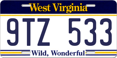 WV license plate 9TZ533