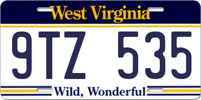 WV license plate 9TZ535