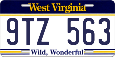 WV license plate 9TZ563