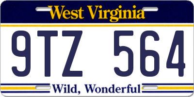 WV license plate 9TZ564