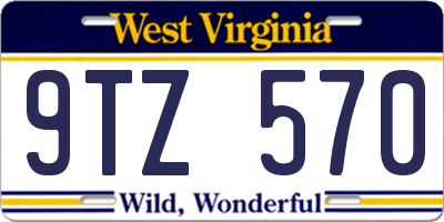 WV license plate 9TZ570