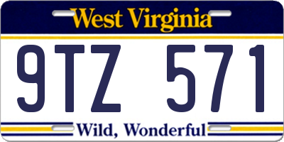 WV license plate 9TZ571