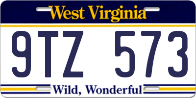 WV license plate 9TZ573