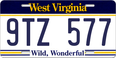 WV license plate 9TZ577