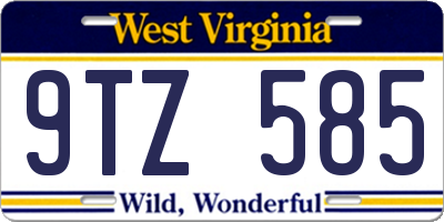 WV license plate 9TZ585