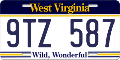WV license plate 9TZ587