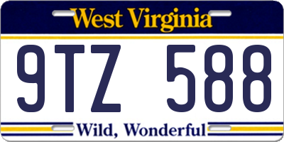 WV license plate 9TZ588