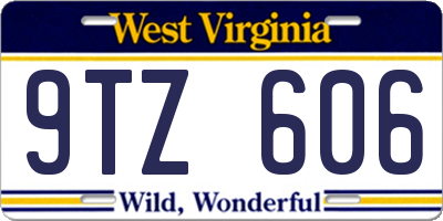 WV license plate 9TZ606