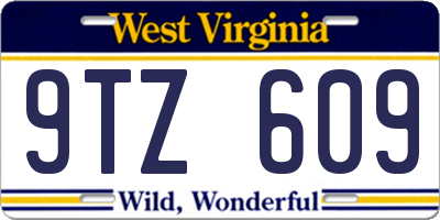 WV license plate 9TZ609