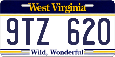 WV license plate 9TZ620