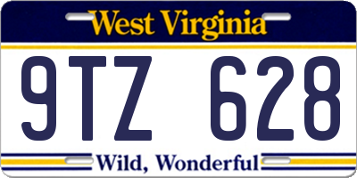 WV license plate 9TZ628