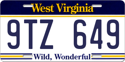 WV license plate 9TZ649