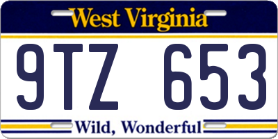 WV license plate 9TZ653