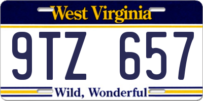 WV license plate 9TZ657