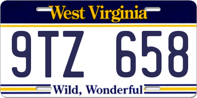 WV license plate 9TZ658
