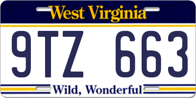 WV license plate 9TZ663