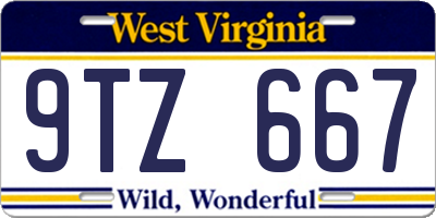 WV license plate 9TZ667