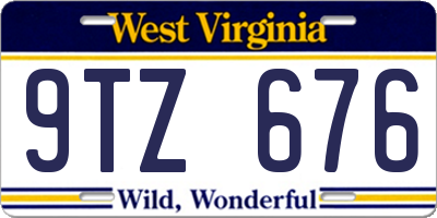 WV license plate 9TZ676