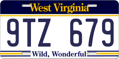 WV license plate 9TZ679